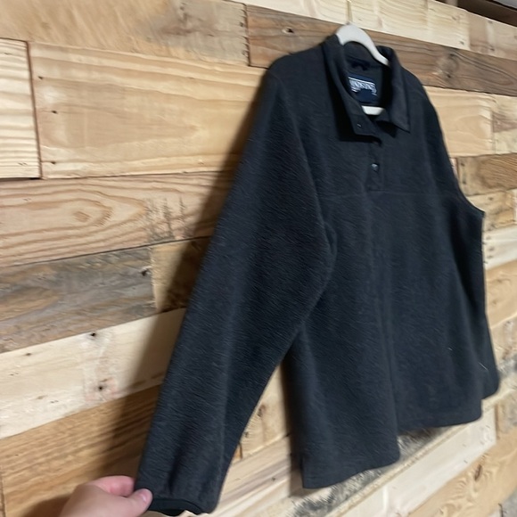Lands' End size Medium Charcoal Long Sleeve Pullover Quarter Snap Fleece Top - Picture 6 of 8